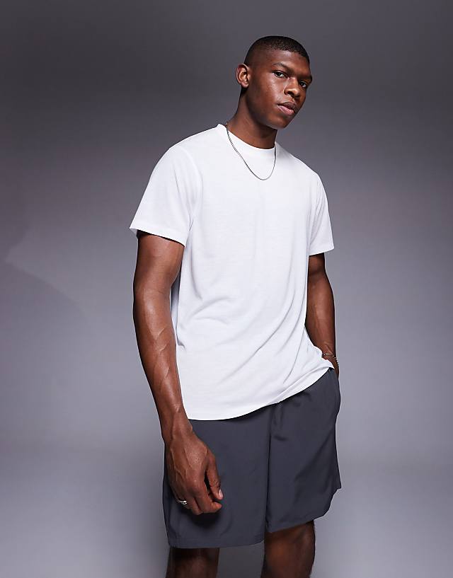 Asos 4505 Running Back Graphic Loose Fit Mesh T-shirt In White