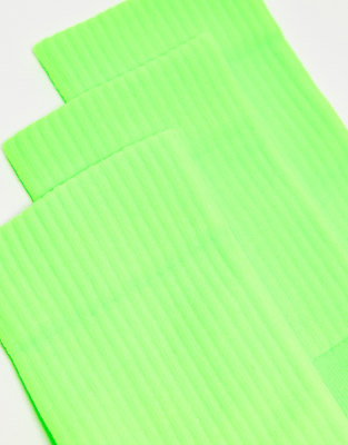 Asos 4505 Running Socks With Arch Support And Anti Bacterial Finish In Neon Green