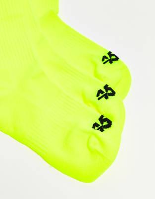 Asos 4505 Running Socks With Arch Support And Anti Bacterial Finish In Neon Yellow