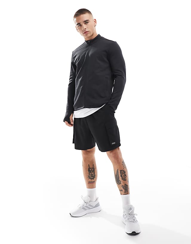 Asos 4505 Running Thermal Training Zip Up Track Top In Black