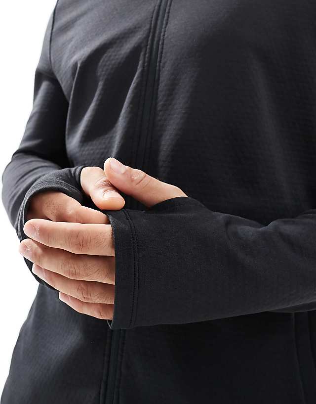 Asos 4505 Running Thermal Training Zip Up Track Top In Black
