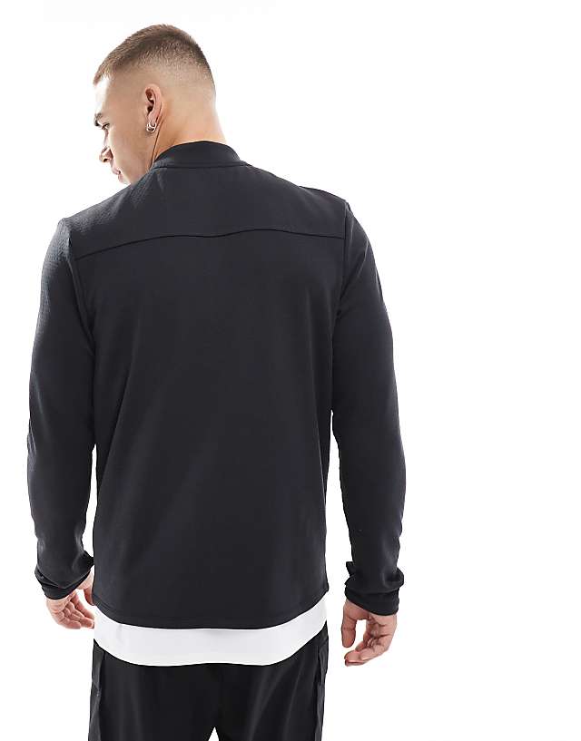 Asos 4505 Running Thermal Training Zip Up Track Top In Black