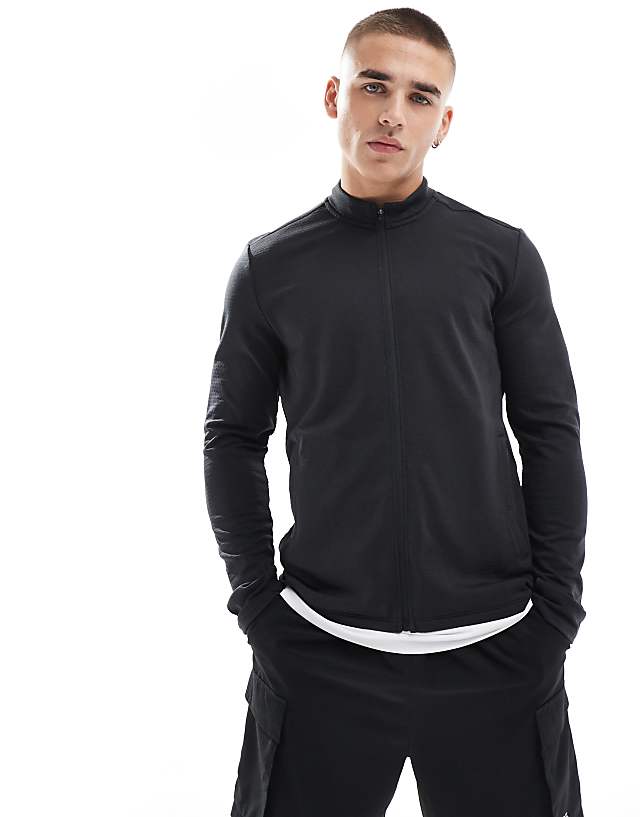 asos 4505 Running thermal training zip up track top in black