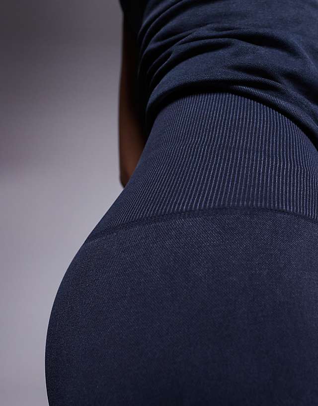 Asos 4505 Seamless 5 Inch High Waist Legging Shorts In Washed Black