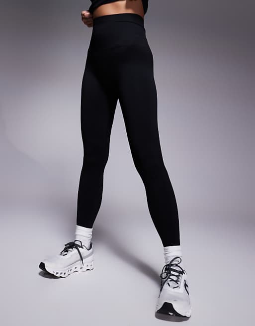 Asos 4505 Seamless Deep High Waist Gym Legging In Black