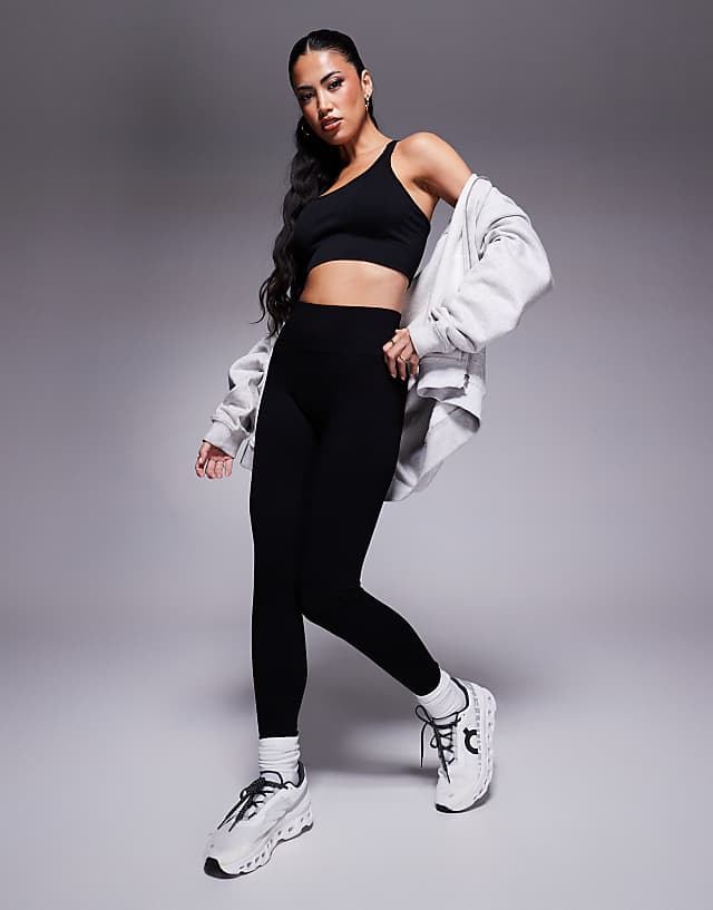 asos 4505 seamless high waist gym leggings in black