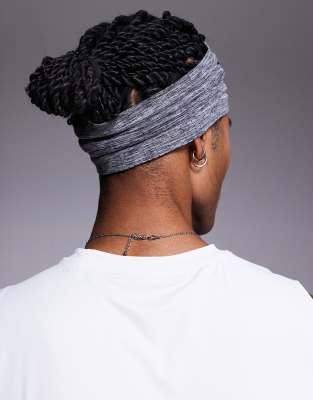 Asos 4505 Seamless Mesh Running Headband In Charcoal