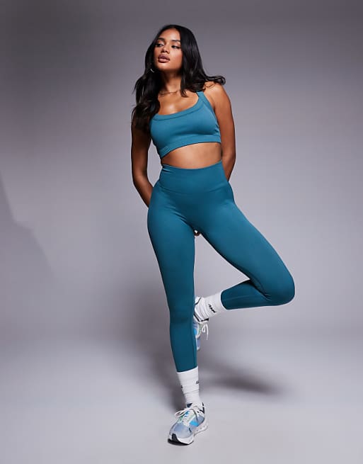 Asos 4505 Seamless Sculpting Performance Set In Seafoam Green