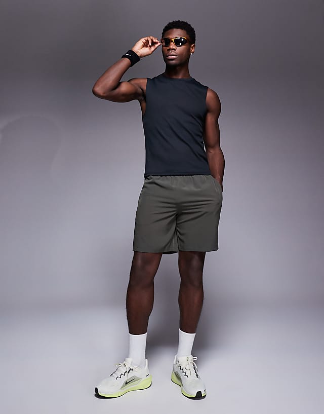 Asos 4505 Slim Fit Active Rib 90s Training Tank In Black