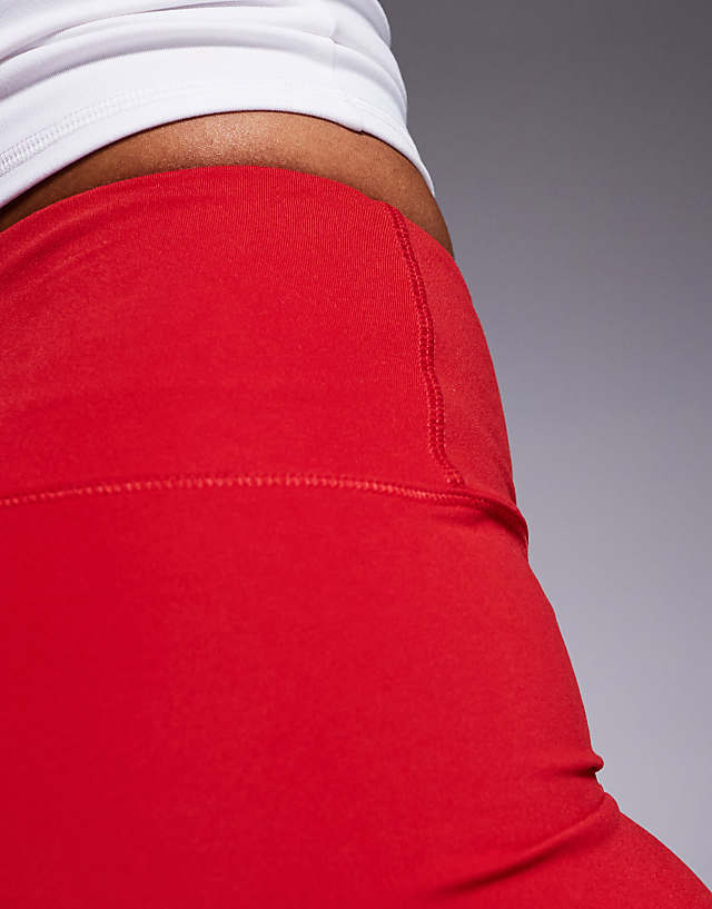 Asos 4505 Soft Touch High Waist Booty Shorts In Red