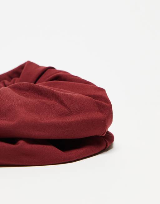 Asos 4505 Soft Touch Yoga Hair Scrunchie 2 Pack In Burgundy