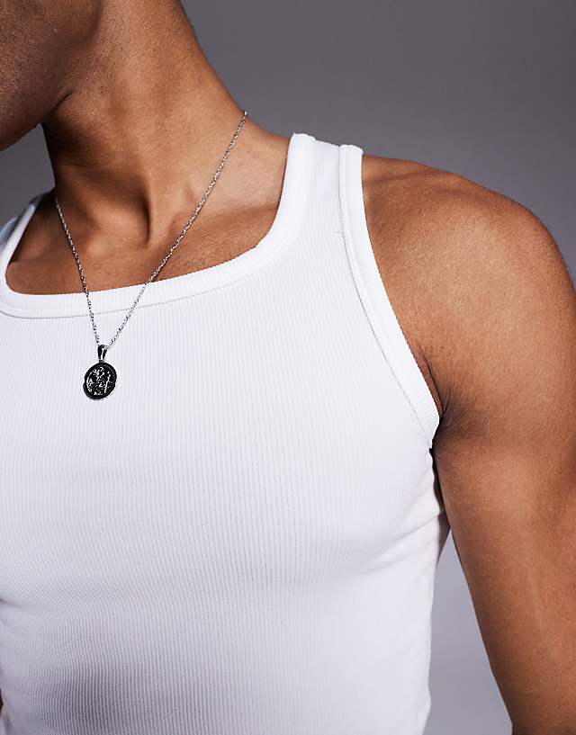 Asos 4505 Square Neck Slim Fit Seamless Rib Training Vest In White