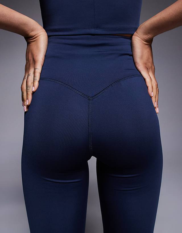 Asos 4505 Tall Icon Active Bum Sculpt High Waist Gym Legging With Inner Pocket In Navy Ink