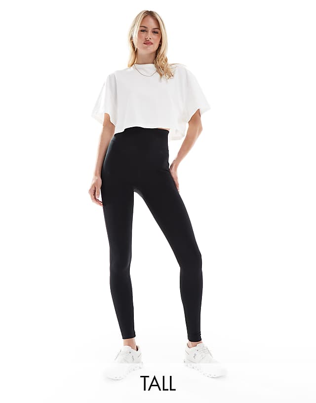 asos 4505 Tall Icon active bum sculpt high waist gym legging with inner pocket in black
