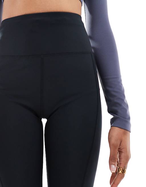 Asos 4505 Tall Icon Active Tie Waist Run Legging With Phone Pocket In Black