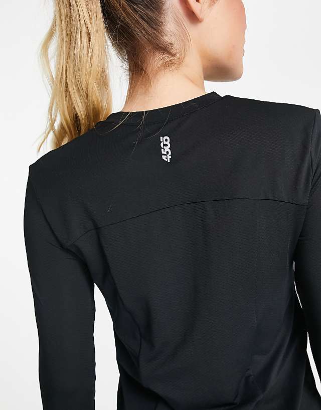 Asos 4505 Tall Icon Long Sleeve Running Top In Black