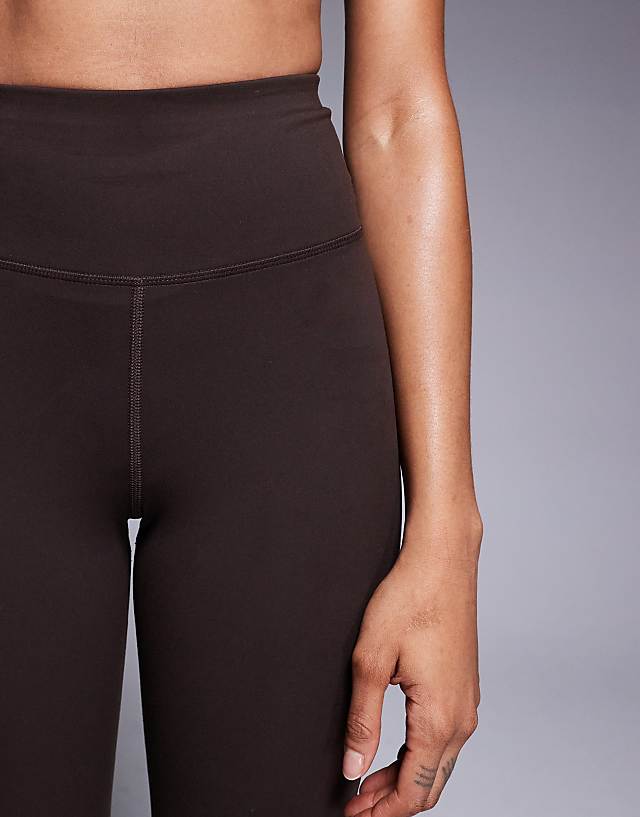 Asos 4505 Tall Icon Soft Touch High Waist Slim Kick Yoga Legging In Chocolate