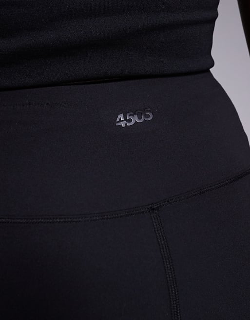 Asos 4505 Tall Icon Soft Touch High Waist Wide Leg Dance Pant In Black