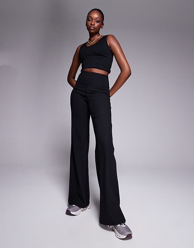 asos 4505 Tall Icon soft touch high waist wide leg dance pant in black