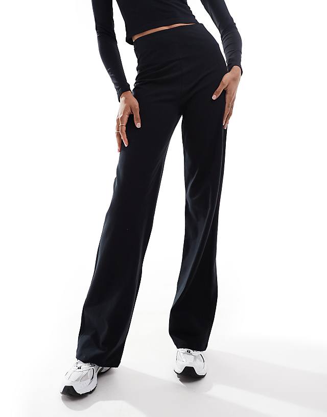 Asos 4505 Tall Icon Soft Touch High Waist Wide Leg Dance Pant In Black