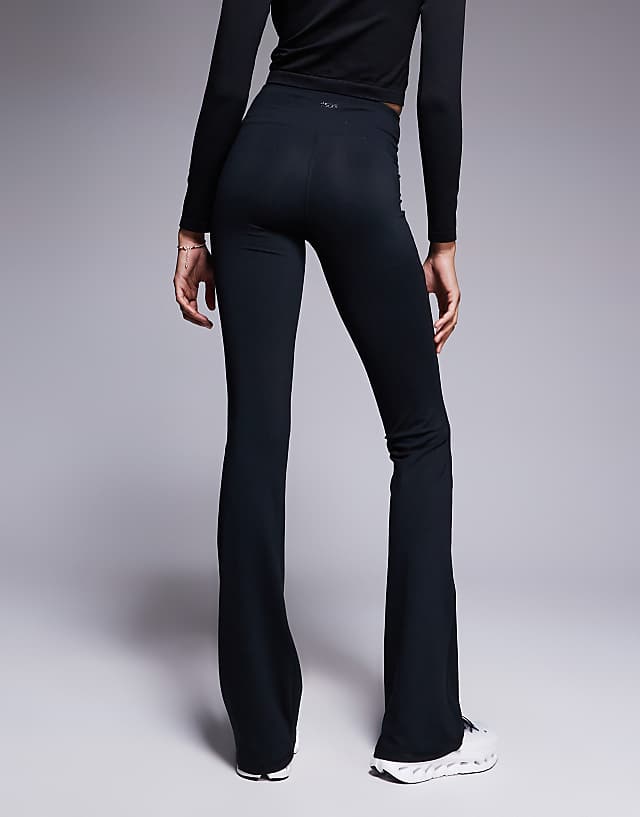 Asos 4505 Tall Icon Soft Touch Wrap Waist Slim Kick Yoga Legging In Black