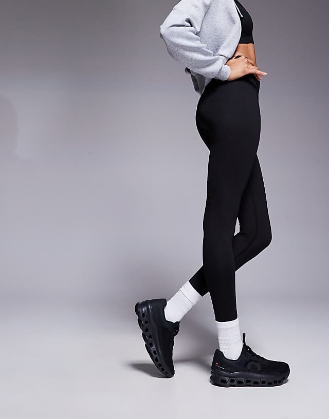 Asos 4505 Tall Icon Soft Touch Wrap Waist Yoga Legging In Black