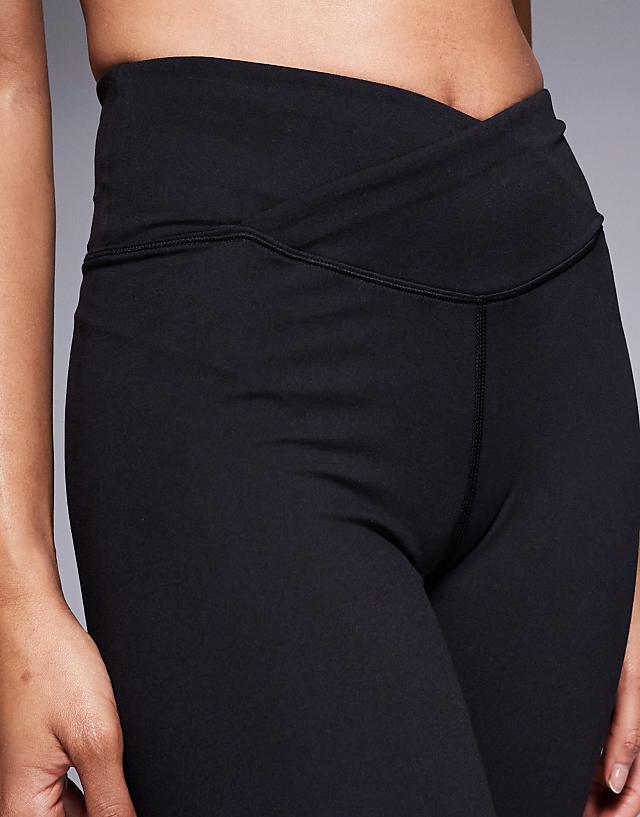 Asos 4505 Tall Icon Soft Touch Wrap Waist Yoga Legging In Black