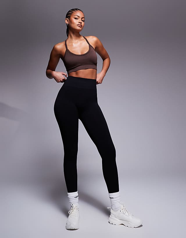asos 4505 Tall seamless high waist gym leggings in black