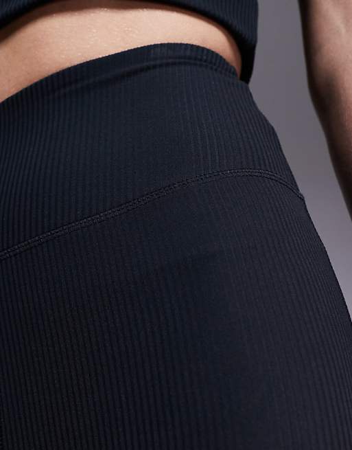 Asos 4505 Tall Soft Touch Rib Slim Kick Yoga Legging In Black