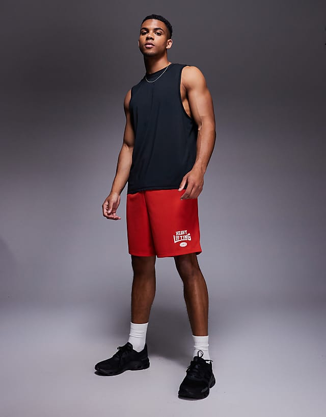 Asos 4505 Training Club Back Print Mesh Tank In Black