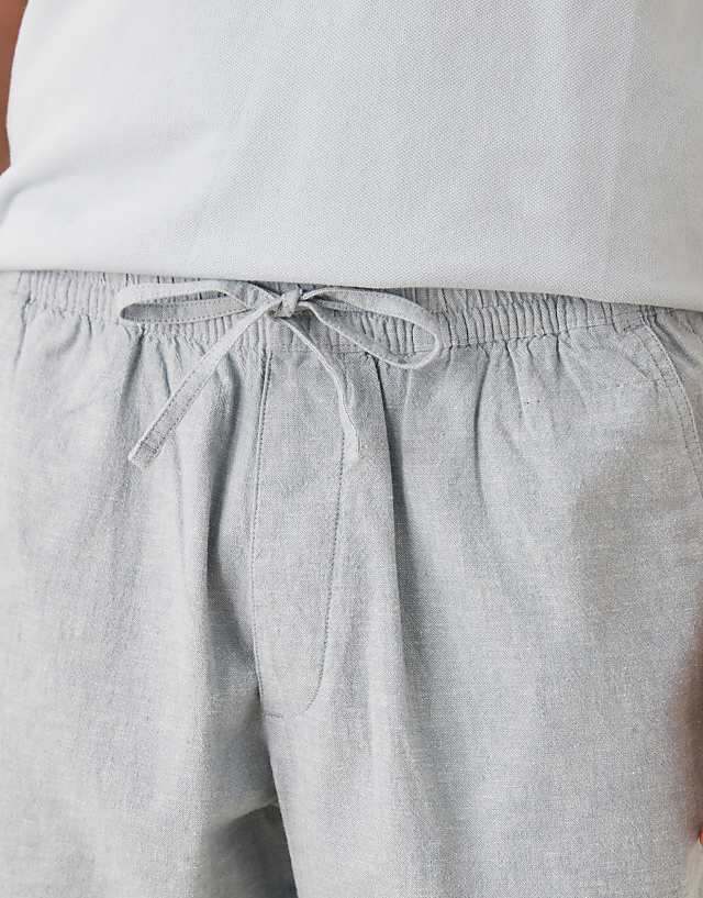 Asos Abercrombie & Fitch 8"" Linen Tailored Short In Grey
