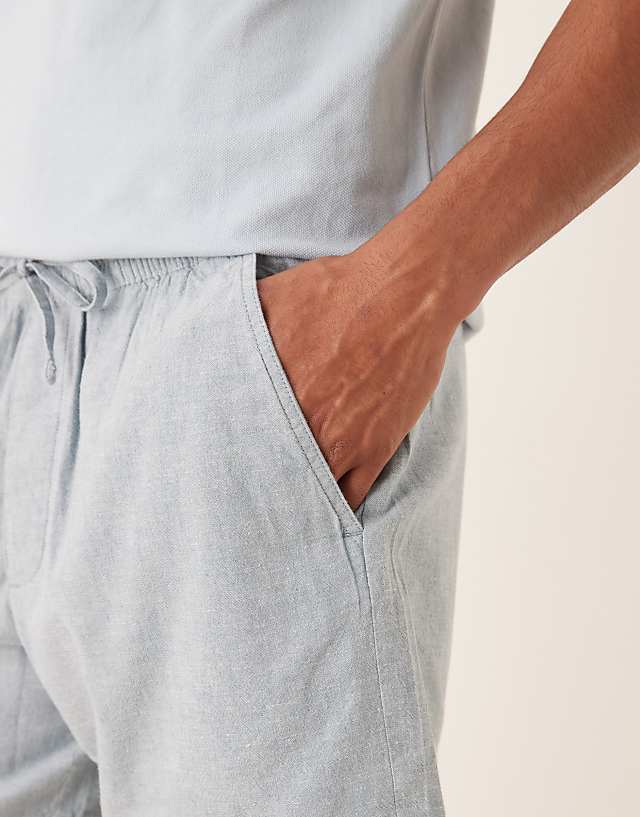 Asos Abercrombie & Fitch 8"" Linen Tailored Short In Grey