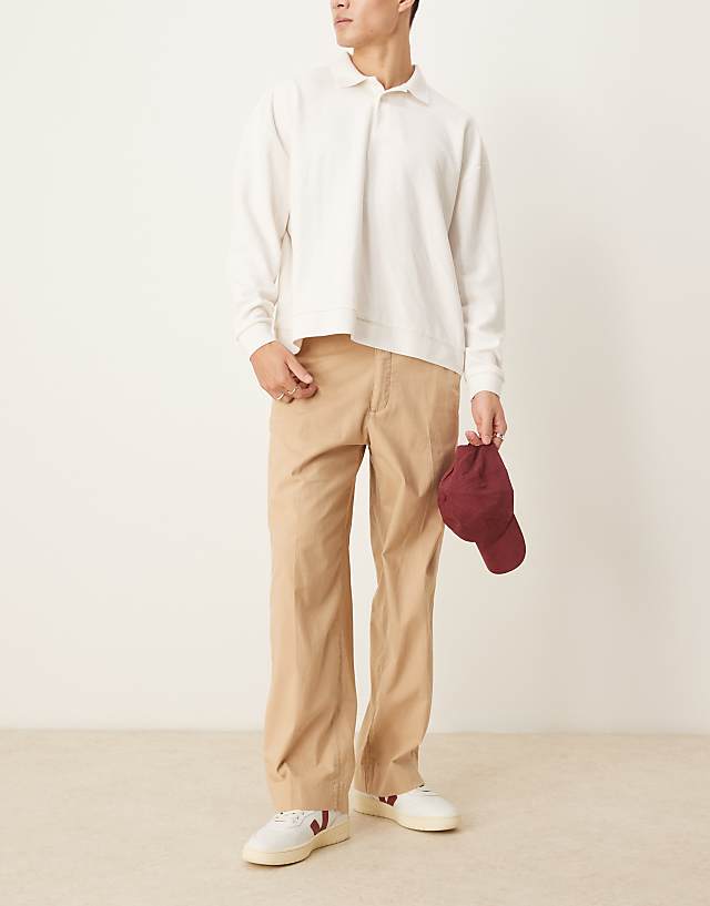 asos Abercrombie & Fitch baggy linen trouser in beige