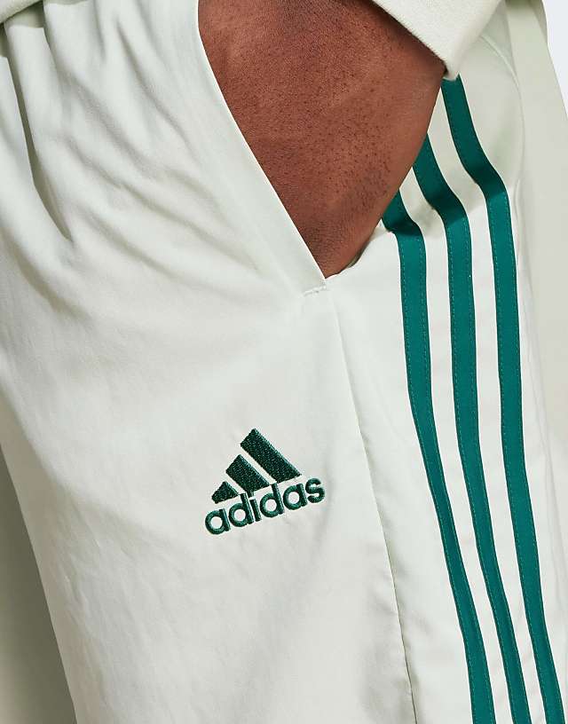 Asos Adidas Aeroready Essentials Chelsea 3-stripes Shorts In Linen Green
