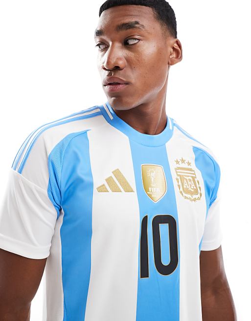 asos adidas Football Argentina 24 Messi Home jersey in white and blue