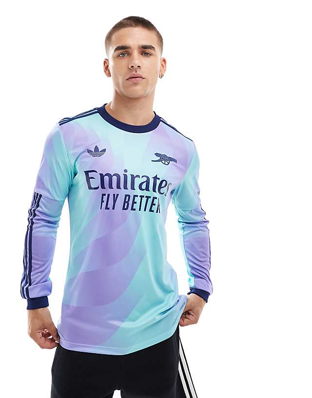 asos adidas Football Arsenal 24/25 long sleeve third jersey in blue