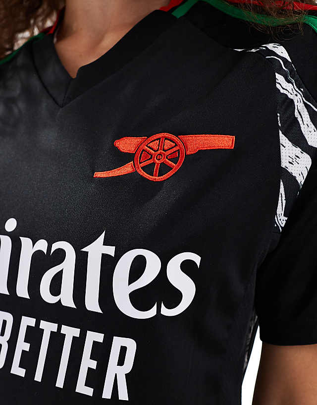 Asos Adidas Football Arsenal 24/25 Unisex Away Shirt In Black