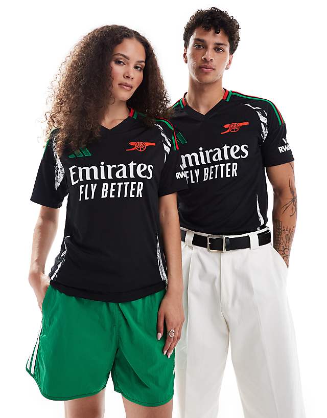 asos adidas Football Arsenal 24/25 unisex away shirt in black