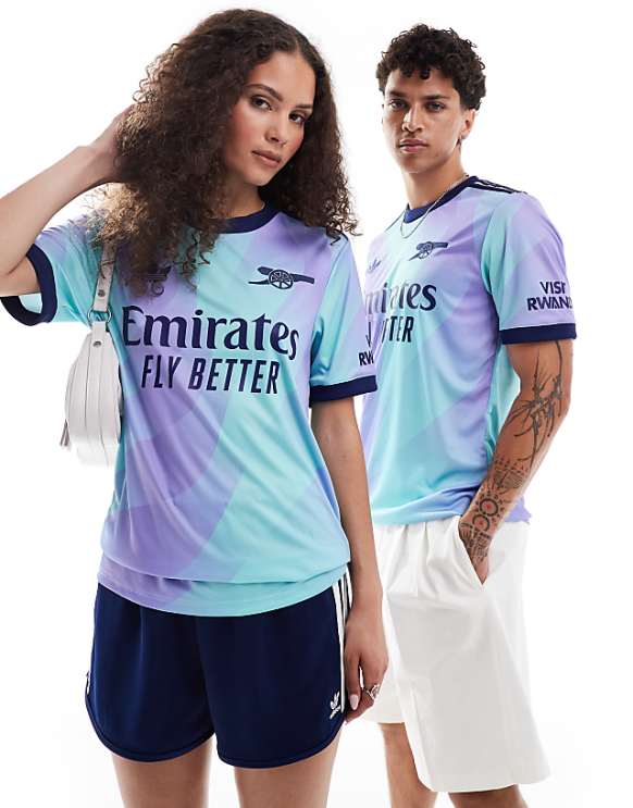 asos adidas Football Arsenal 24/25 unisex third shirt in blue and purple