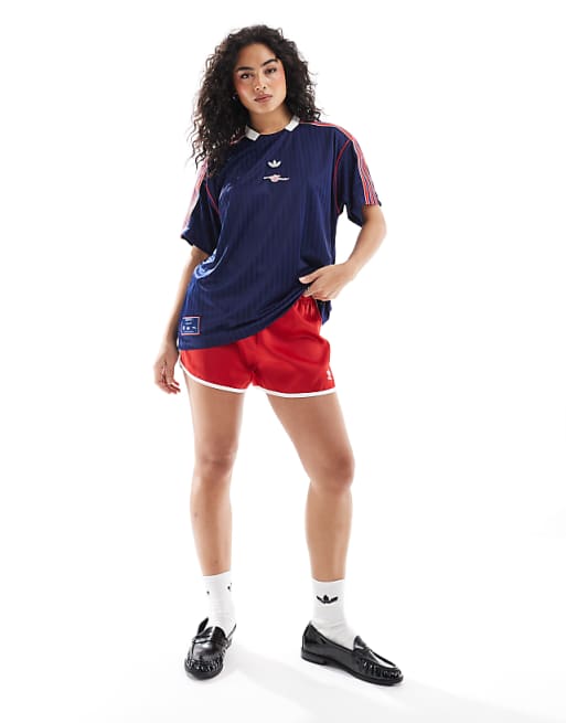 Asos Adidas Football Arsenal Icons T-shirt In Navy And Red