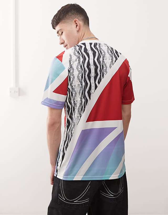 Asos Adidas Football Arsenal Pre Shirt In Red White Blue Print