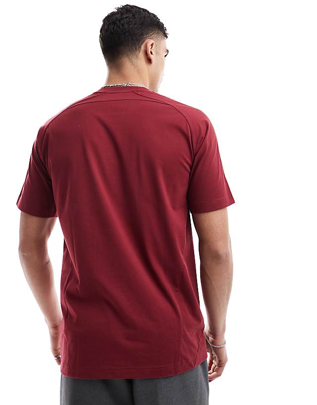 Asos Adidas Football Arsenal Urban Purist T-shirt In Burgundy And Yellow