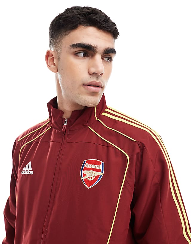 Asos Adidas Football Arsenal Urban Purist Track Top In Burgundy And Yellow