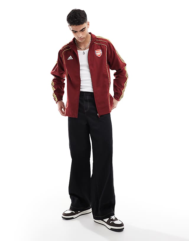 Asos Adidas Football Arsenal Urban Purist Track Top In Burgundy And Yellow