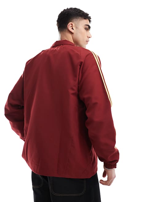 Asos Adidas Football Arsenal Urban Purist Track Top In Burgundy And Yellow