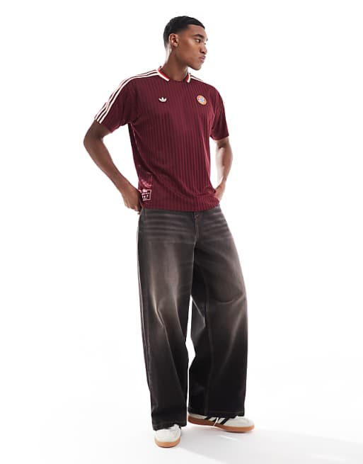 Asos Adidas Football Bayern Munich T-shirt In Burgundy