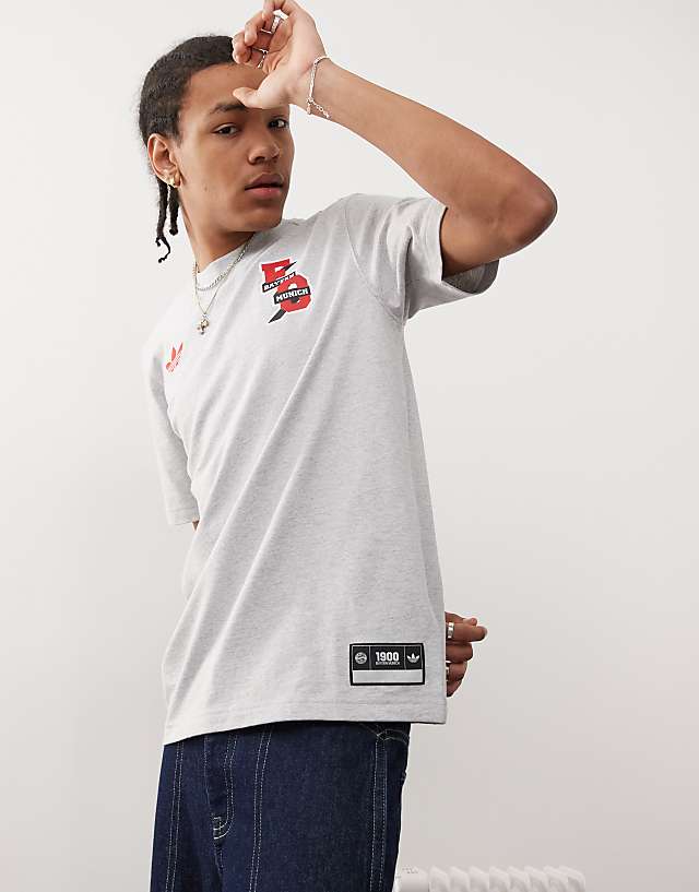 asos adidas Football Bayern Munich t-shirt in grey marl