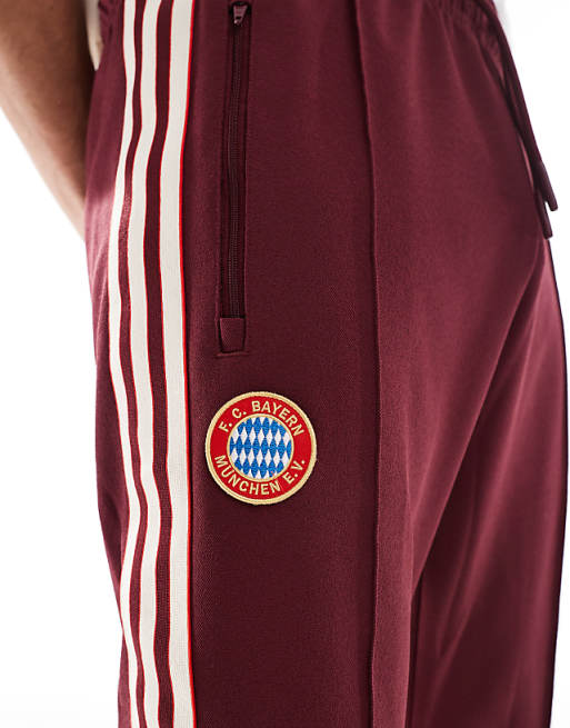 Asos Adidas Football Bayern Munich Trackpants In Burgundy