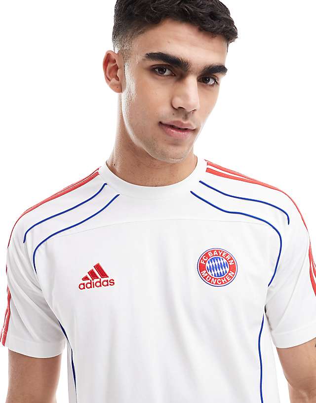 Asos Adidas Football Bayern Munich Urban Purist T-shirt In White And Red