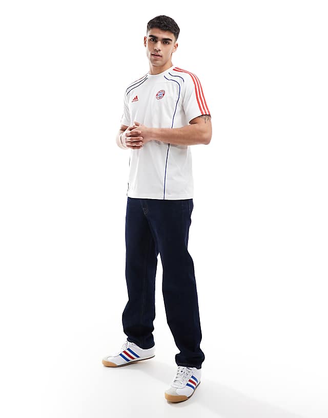 Asos Adidas Football Bayern Munich Urban Purist T-shirt In White And Red